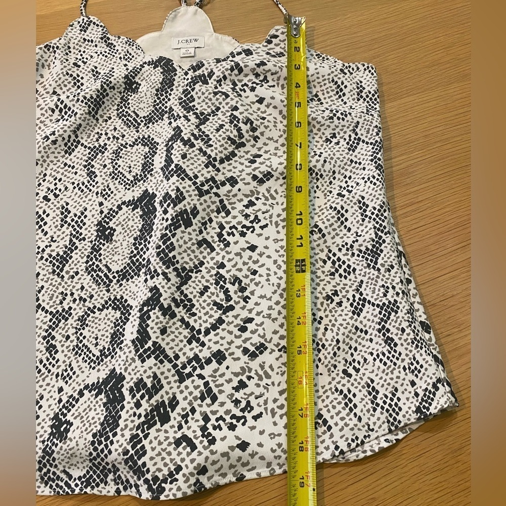 J.Crew Factory Lot of 2 Size 0 Lined Cami Tank Top Scalloped Snakeskin Leopard - Picture 10 of 16